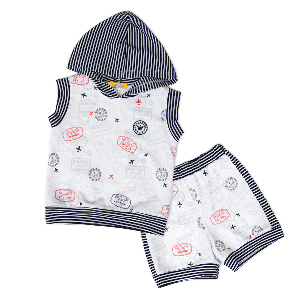 Кофточка-безрукавка с капюшоном и штанишки-шорты, К632 Детская одежда Basik Kids для малышей