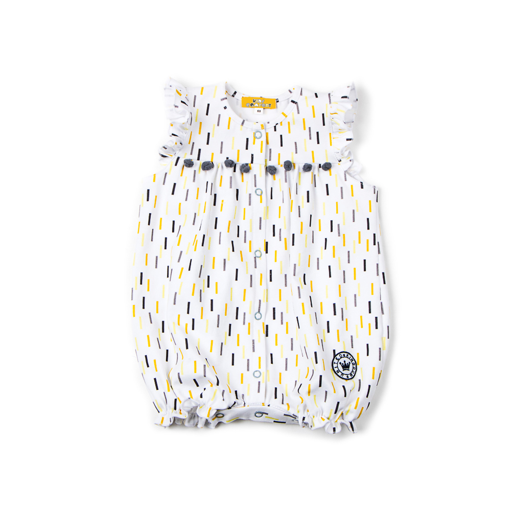 Комбинезон-песочник принт белый, К620 Детская одежда Basik Kids для малышей