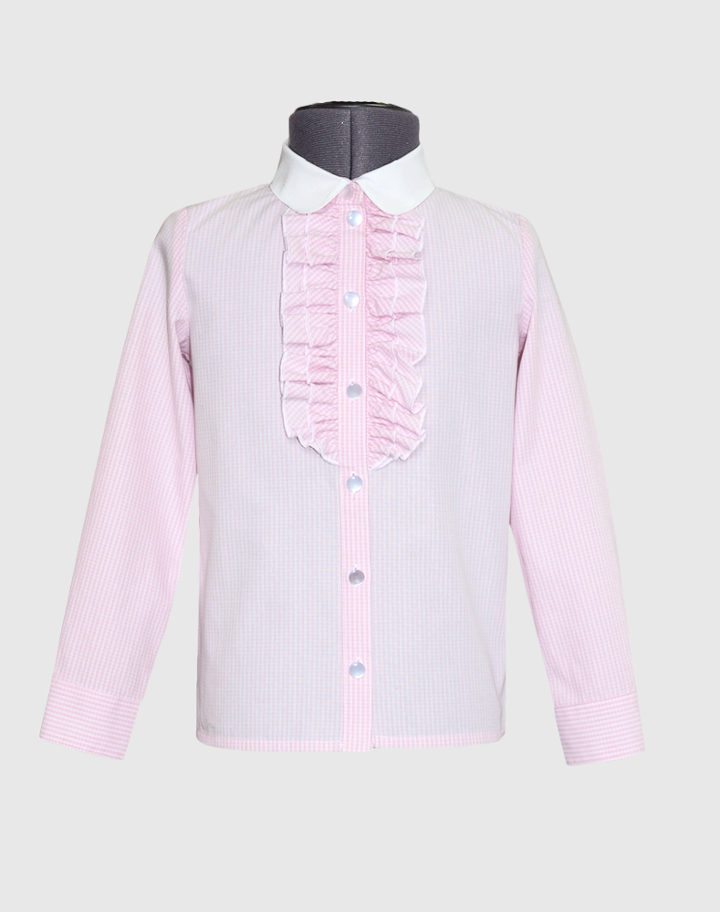Блузка розовая с рюшей, модель 1, 60266