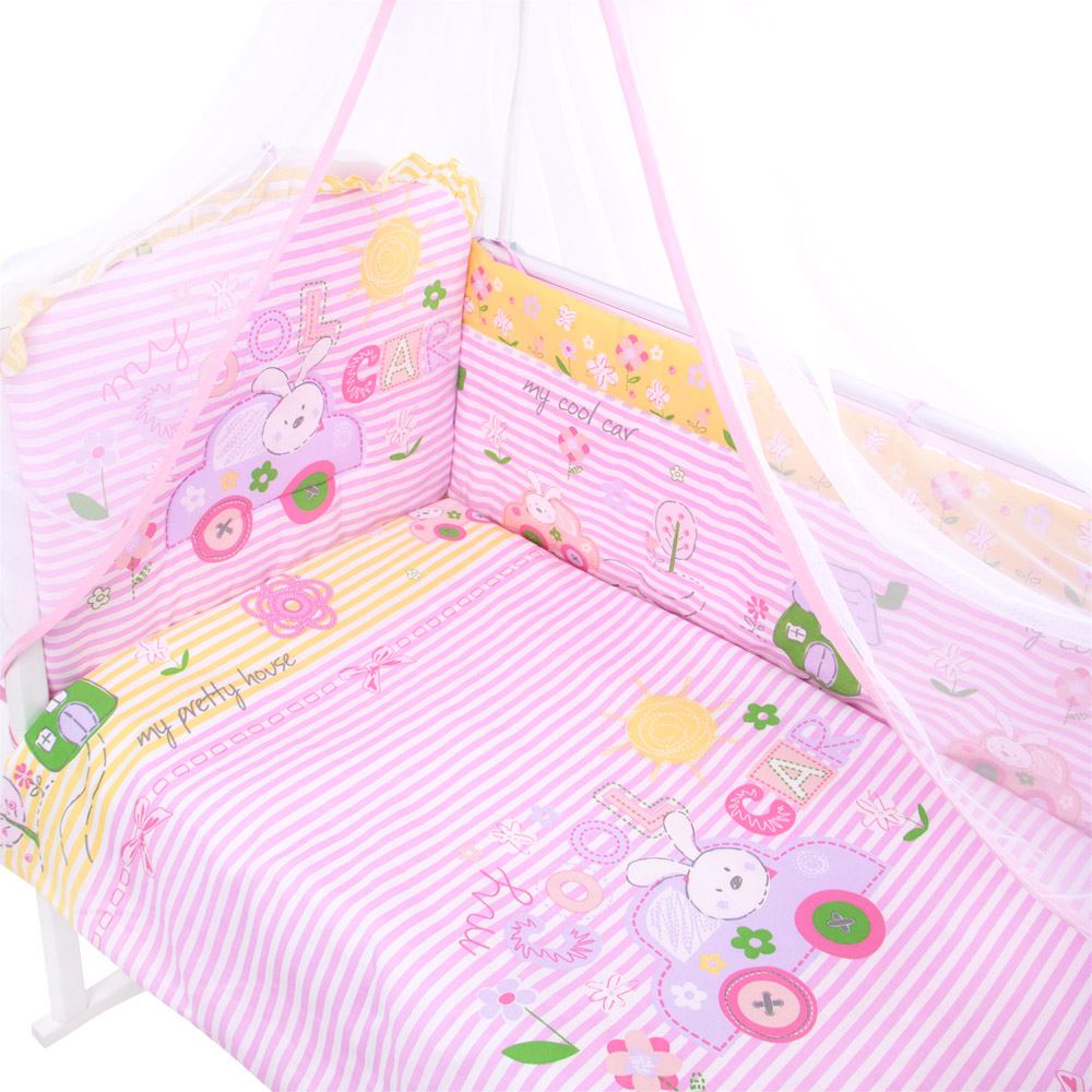 Комплект в кроватку Cool Car, розовый, 1246