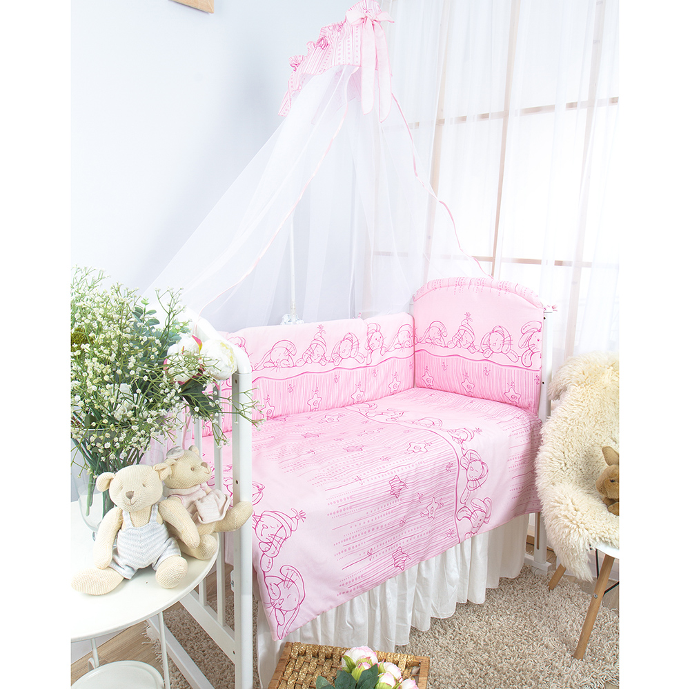 Комплект в кроватку Зая-Зай, розовый, 1236