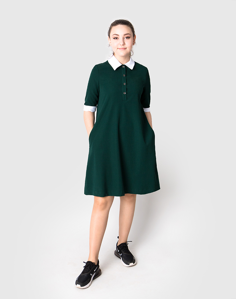 Платье-поло зелёное, 60370