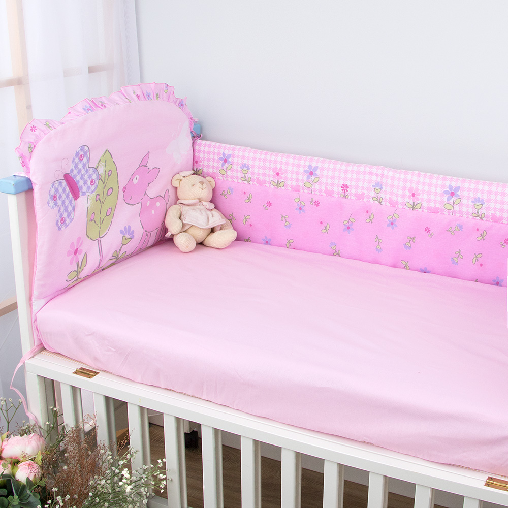 Бампер в кроватку Little Friend, розовый, 3966