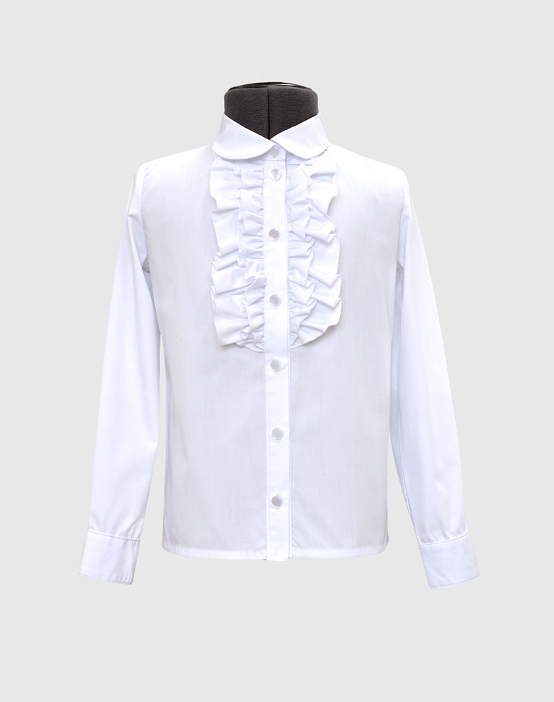 Блузка белая с рюшей, модель 1, 60261