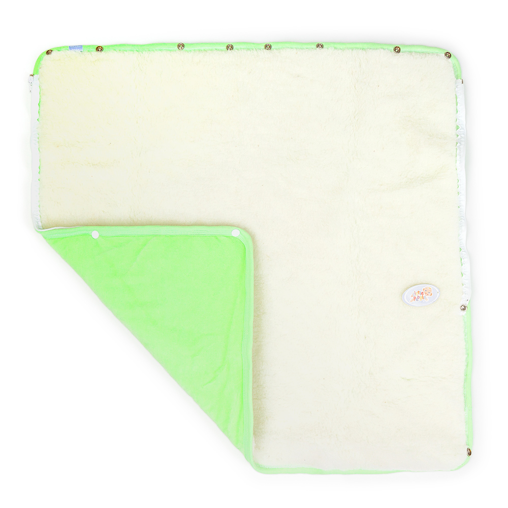 Плед-конверт велюровый на меху, зелёный, 30024